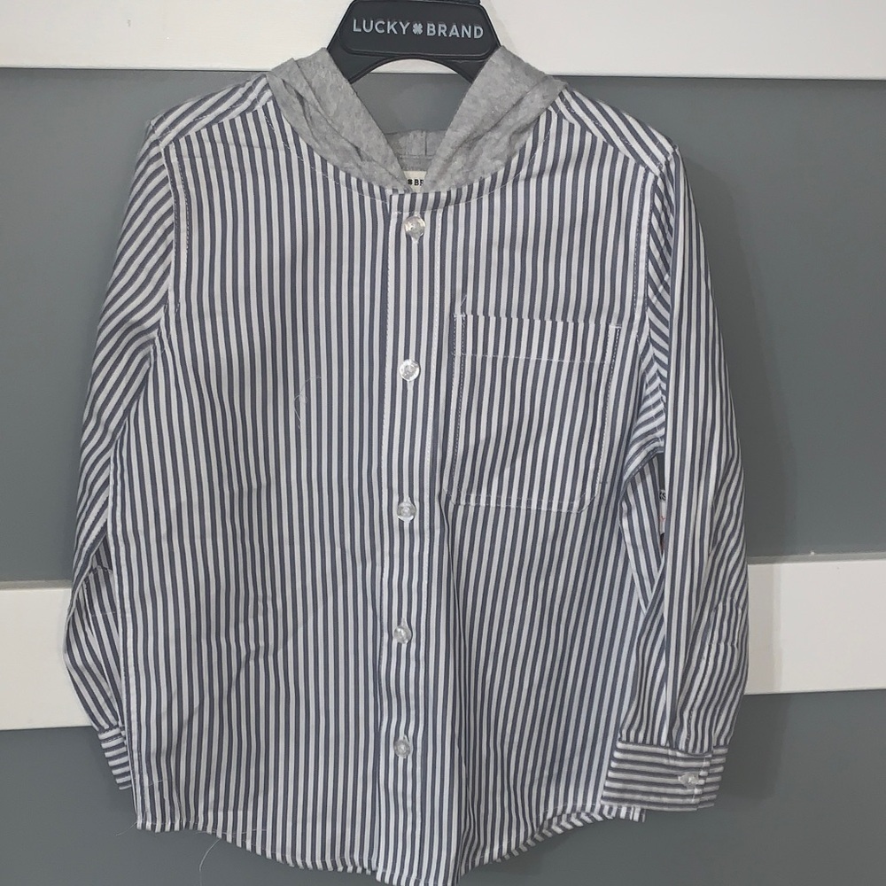 Lucky Brand kids Navy and White Striped Shirt